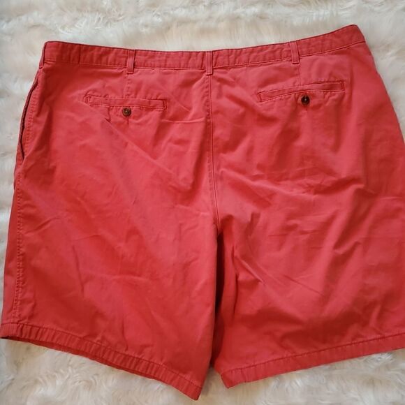 Saddlebred Men's Big And Tall Pleated Front Coral Shorts Size 50 - Picture 2 of 6